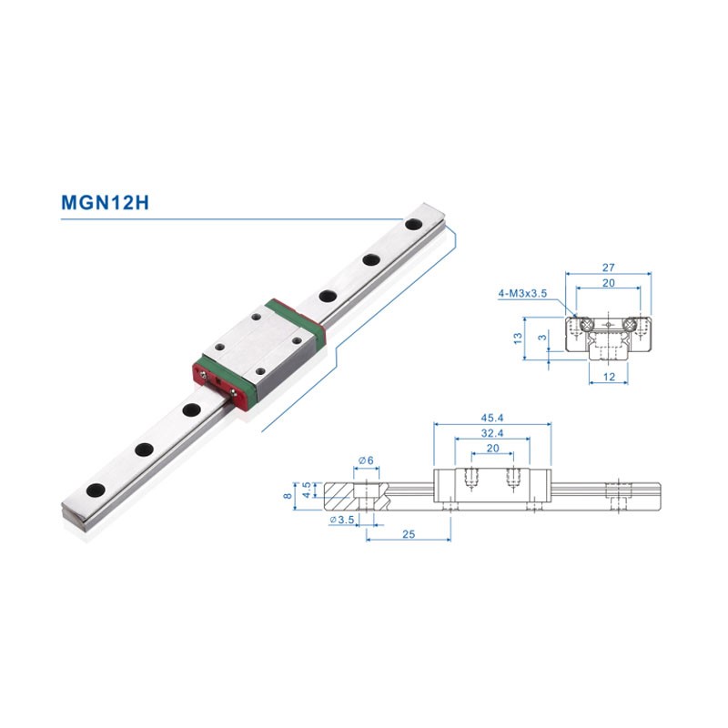 12 mm lineaire geleider MGN12  - Linear Rail Mgn12H Set recensie en prijs